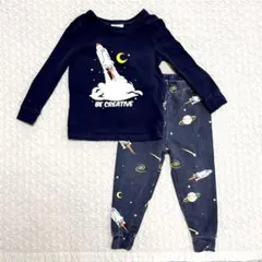 男の子パジャマ ルームウェア 紺色 ネイビー 上下セパレート
