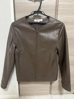 【送料込】NATURAL BEAUTY BASIC ブラウンレザージャケット L