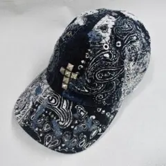 mementoバンダナファイヤーパターン デニムキャップ 1of1 ペイズリー 