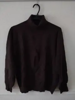 GU スムースニットタートルネックセーター Sサイズ ダークブラウン