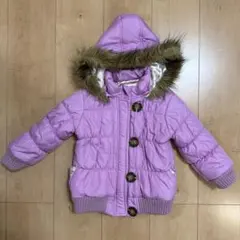 キッズ 97cm 薄紫 中綿コート フード付き matherways