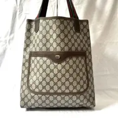 【廃盤品】GUCCI オールドGG シェリーライン トートバッグ ベージュ A4