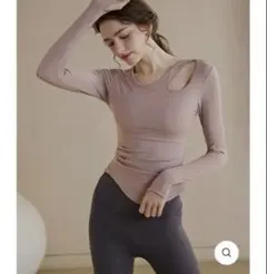 yomoment ヨガ　ピラティス パッド付き 長袖Tシャツ 指穴付き 長袖 S