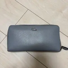 COACH グレー レザー 長財布 保存袋付き