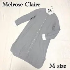Melrose Claire メルローズクレール シャツワンピ 綿100% 長袖