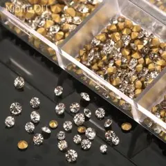 Vカットラインストーン 6種セット◆クリア ガラスストーン チャトン