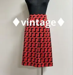 ヴィンテージ　スカート　赤