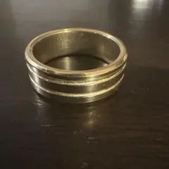ゴールドカラー 真鍮リング　ハンドメイド　20号のサムネイル