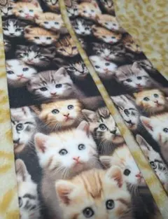 y2K 猫プリント オーバニー ニーハイ ソックス