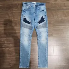 ZARA MAN ダメージデニム スキニーライトブルー