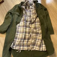 オリーブグリーン モッズコート チェックインナー付き