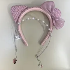 ユニバ キティ カチューシャ ツイード