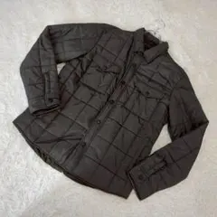 ユニクロ キルティングシャツブルゾン ダークブラウン　L 中わたジャケット