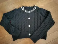 GRL ブラック ケーブル編み カーディガン