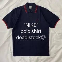 【新品・希少】00s NIKE ポロシャツ ネイビー×レッド デッドストック短丈のサムネイル