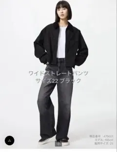 UNIQLO ワイドストレートジーンズ　22 BLACK