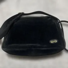 FEILER フラワー刺繍 ブラックショルダーバッグ