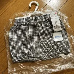 UNIQLO ベビー　エアリズム　コットン　80 チェック柄　ブラック