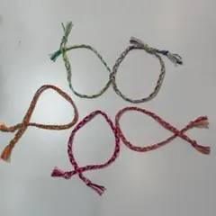ハンドメイド ミサンガ ブレスレット 5本セット　三つ編み