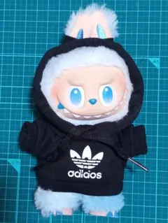 ②ラブブ LABUBUサイズ ぬいぐるみ用 黒パーカー ぬい服