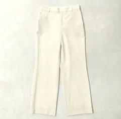 23区　ストレートパンツ　レーヨンウール混　白　アイボリー　裏地あり　44