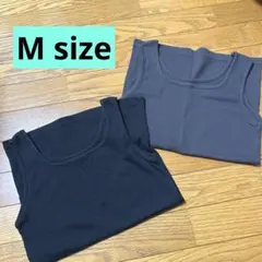 ハニーズ　リブタンクトップ　スクエアネック　M ブラック　グレー　2点セット