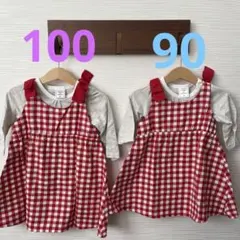 ギンガムチェック ワンピース　4点セット