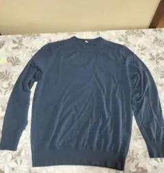 UNIQLO メリノクルーネックセーター ブルー L