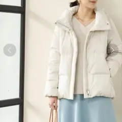 green label relaxingフードショートダウンコート 洗濯可・撥水