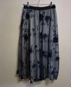 花柄刺繍 ロングスカート