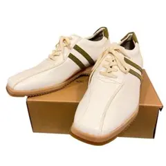 GUESSホワイトレザー ストライプスニーカー25cm