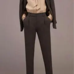 未使用美品✨PLST 大きいサイズ トリアセブレンド テーパードパンツ ブラウン