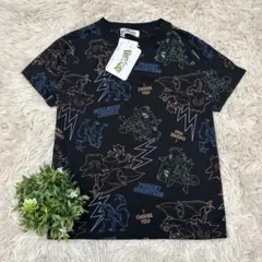 【新品】ポケモン　Tシャツ 130cm ブラック　総柄