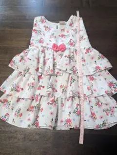 m*3様 フラワー柄フリルドレス 90〜100cm