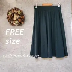 アース /膝丈 /フレアスカート /スモーキーカラー /緑 /