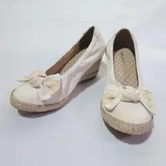 【IMAGE COLLECTION】新品 M リボン ウェッジソール パンプスのサムネイル