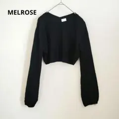 ★MELROSE メルローズ ウール100% 黒 クロップド 長袖トップスのサムネイル