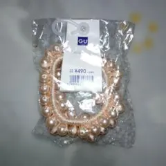 GU パールヘアゴム シュシュ ピンクのサムネイル