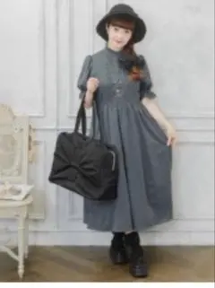 しまむら　青木美沙子　ドット柄 半袖ワンピース M 新品タグ付きのサムネイル
