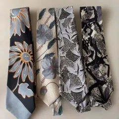 ネクタイ 4本セット 花柄・抽象模様