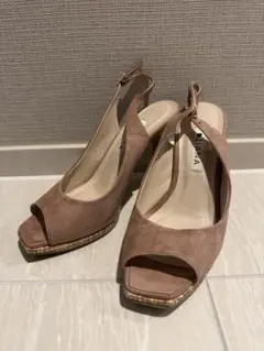 DIANA ピンク オープントゥ スリングバック サンダル