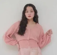 muguet short sheer knit cardigan カーデ 春