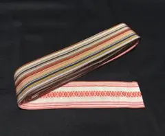 平ぐけ帯 茶細縞 - メルカリ