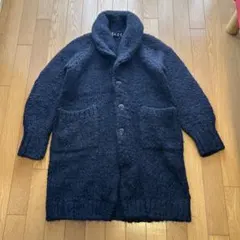 異素材mix／コットンボア× 縮絨ウールニット】45rpm／ベルテッドコート