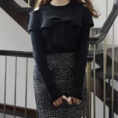 スカート Her lip to Hemingway Check Tweed Skirt Hemingway Check Tweed Skirt