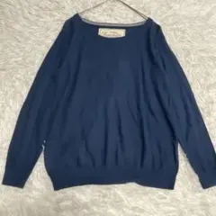 Heart market 青　ネイビー クルーネック ニット　カットソー　F