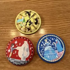 ディズニー　刺繍缶バッジセット（3個）　ビスコッティ2 新品未使用