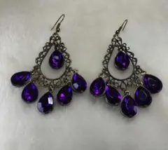3 パープルフックピアス