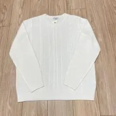 earth music&ecology☆ホワイト ケーブルニット 長袖セーター