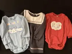 3枚セット　80cm 女の子　ロンパース　ワンピース　シナモン　サンリオ 秋冬